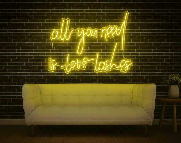 All You Need Is Love Lashes LED Neon Sign