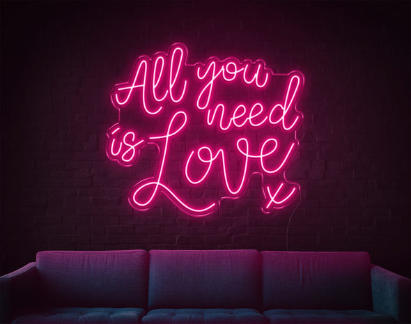 All You Need Is Love V2 LED Neon Sign