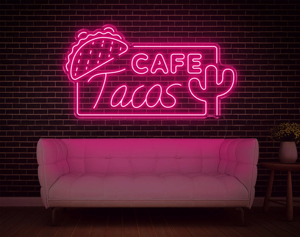Cafe Tacos LED Neon Sign
