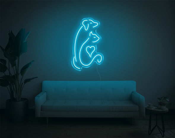 Dog And Cat V2 LED Neon Sign