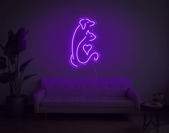 Dog And Cat V2 LED Neon Sign