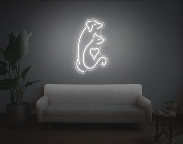 Dog And Cat V2 LED Neon Sign