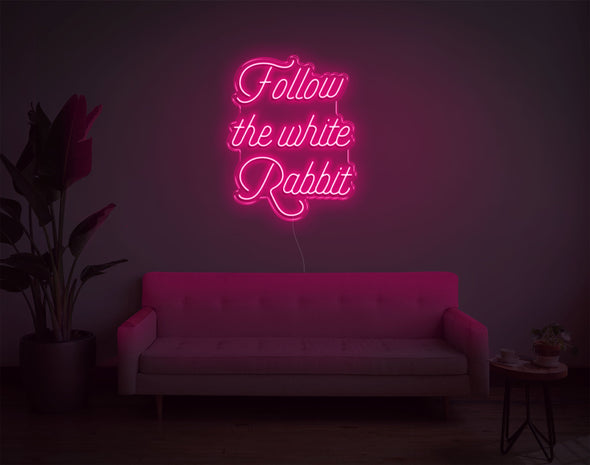 Follow The White Rabbit LED Neon Sign