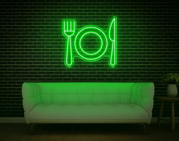 Fork Plate Knife LED Neon Sign