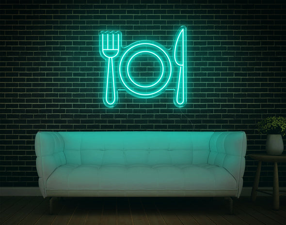 Fork Plate Knife LED Neon Sign