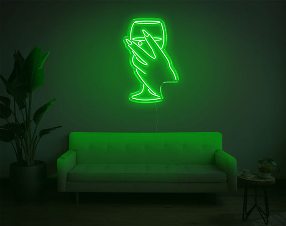 Hand And Drink LED Neon Sign