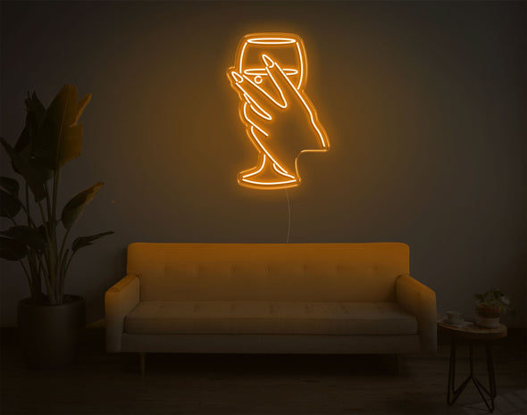 Hand And Drink LED Neon Sign