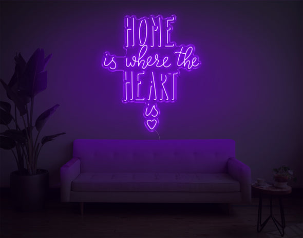 Home Is Where The Heart Is V2 LED Neon Sign