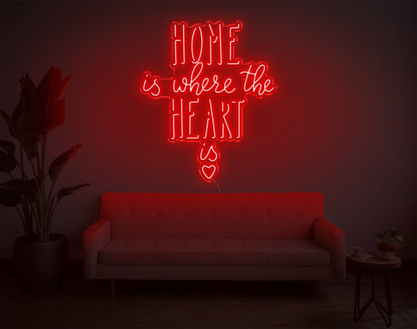 Home Is Where The Heart Is V2 LED Neon Sign