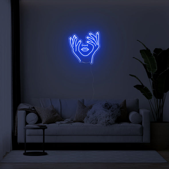 Hands In Face LED Neon Sign