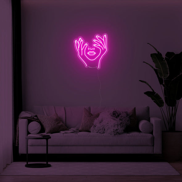 Hands In Face LED Neon Sign