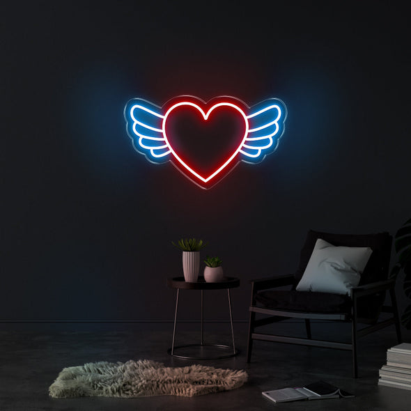 Heart Wings LED Neon Sign