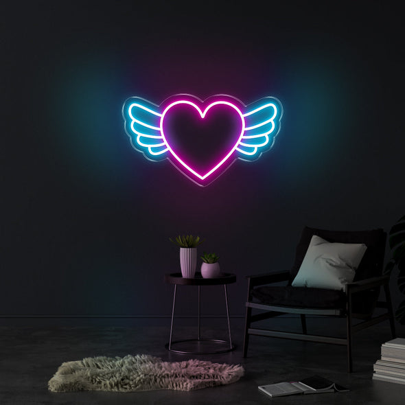 Heart Wings LED Neon Sign