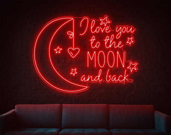 I Love You To The Moon And Back LED Neon Sign