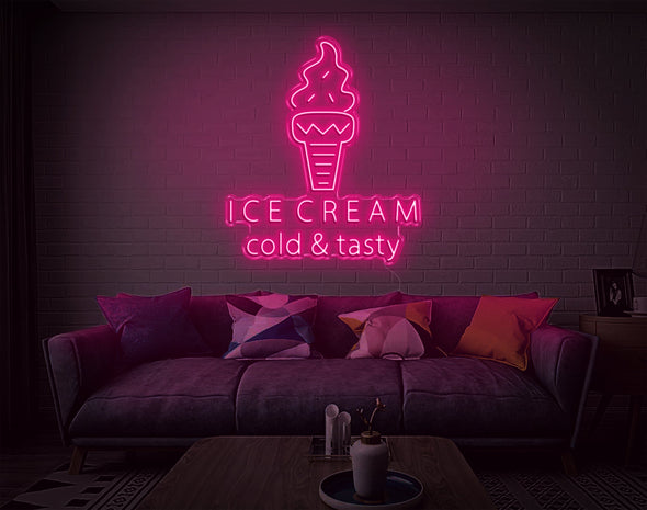 Ice Cream Cold & Tasty LED Neon Sign