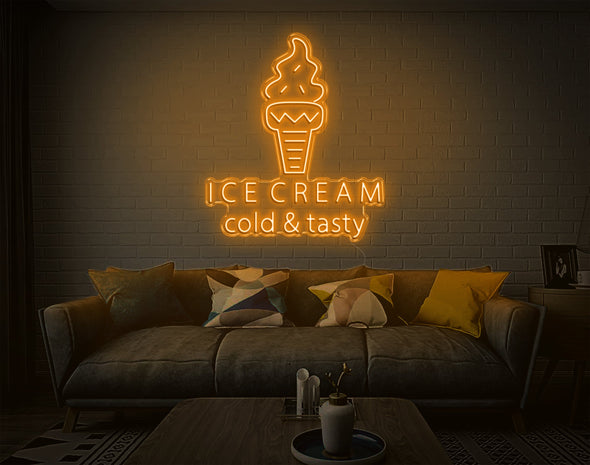 Ice Cream Cold & Tasty LED Neon Sign