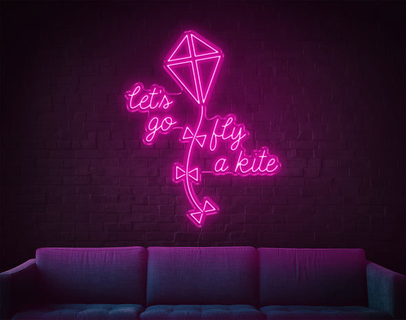 Let's Go Fly A Kite LED Neon Sign