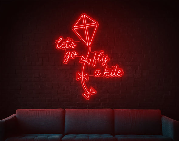 Let's Go Fly A Kite LED Neon Sign