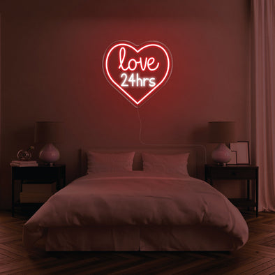 Love 24Hrs LED Neon Sign
