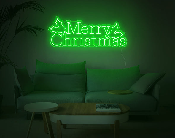 Merry Christmas Mistletoe LED Neon Sign