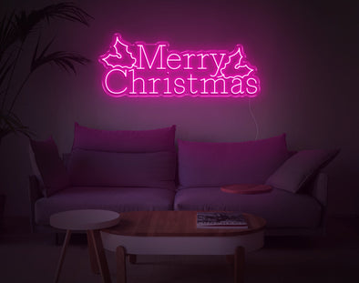 Merry Christmas Mistletoe LED Neon Sign