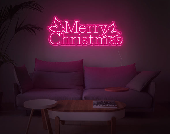 Merry Christmas Mistletoe LED Neon Sign