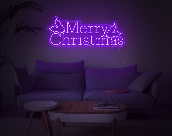 Merry Christmas Mistletoe LED Neon Sign