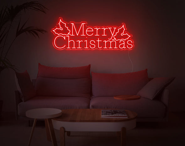 Merry Christmas Mistletoe LED Neon Sign