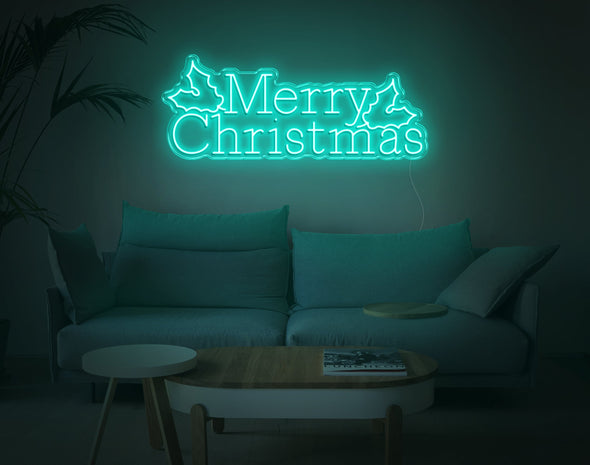 Merry Christmas Mistletoe LED Neon Sign