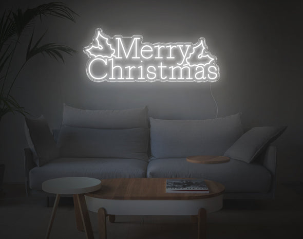 Merry Christmas Mistletoe LED Neon Sign