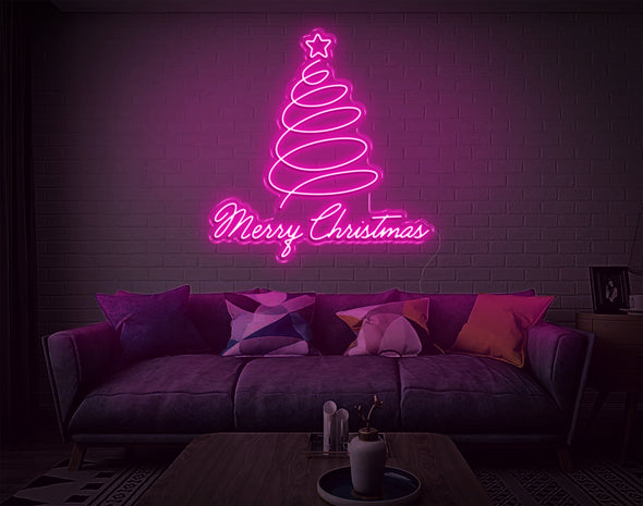 Merry Christmas Curve LED Neon Sign