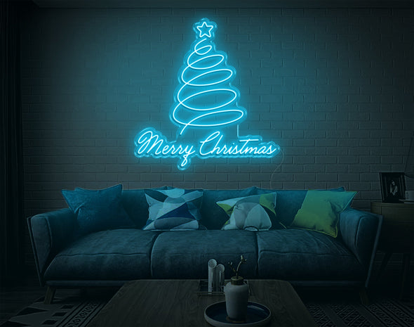 Merry Christmas Curve LED Neon Sign