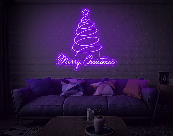 Merry Christmas Curve LED Neon Sign