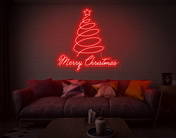 Merry Christmas Curve LED Neon Sign