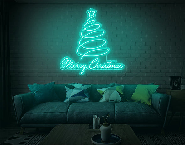 Merry Christmas Curve LED Neon Sign