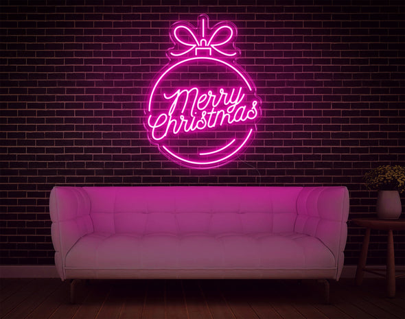 Merry Christmas Ball LED Neon Sign