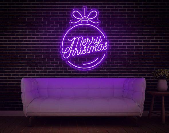 Merry Christmas Ball LED Neon Sign