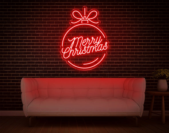 Merry Christmas Ball LED Neon Sign