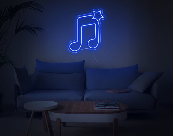 Music Note and star LED Neon Sign