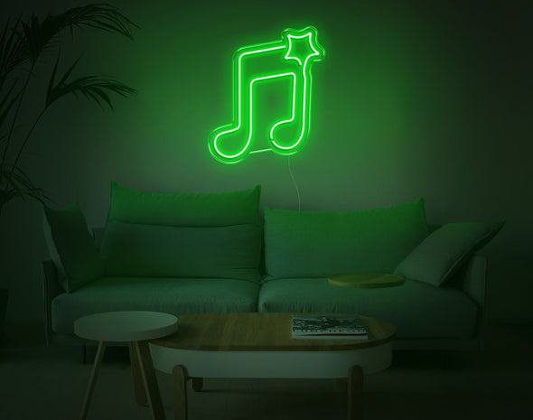 Music Note and star LED Neon Sign