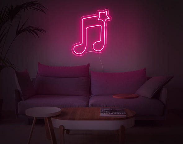 Music Note and star LED Neon Sign