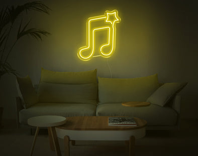 Music Note and star LED Neon Sign