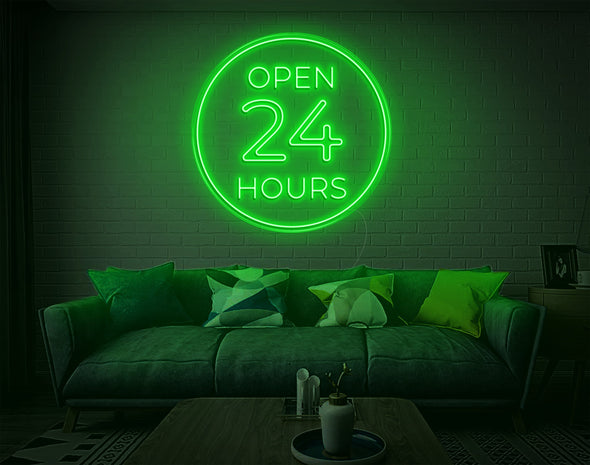 OPEN 24 HRS LED Neon Sign