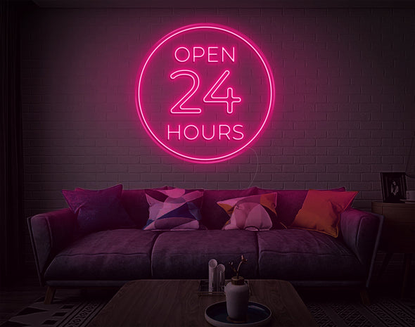 OPEN 24 HRS LED Neon Sign