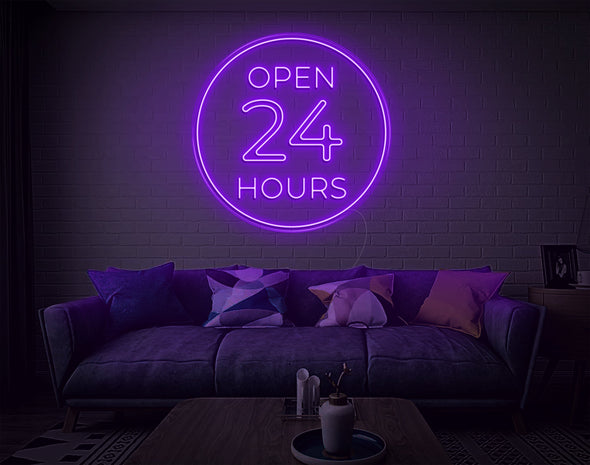 OPEN 24 HRS LED Neon Sign