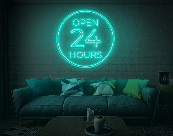 OPEN 24 HRS LED Neon Sign