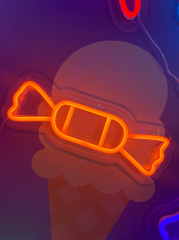 Orange lolly LED Neon Sign