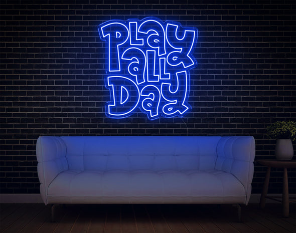 Play All Day LED Neon Sign