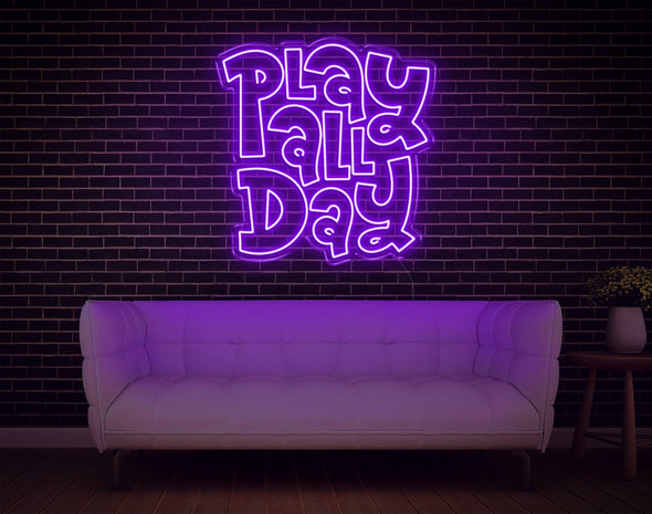 Play All Day LED Neon Sign