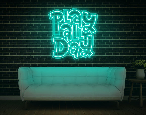 Play All Day LED Neon Sign